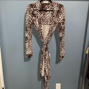 Leopard Print Calvin Klein Wrap Dress. sz Small.